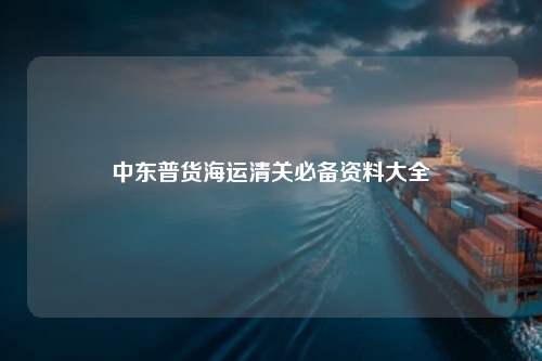 中东普货海运清关必备资料大全