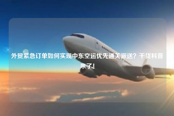 外贸紧急订单如何实现中东空运优先通关派送？干货科普来了！