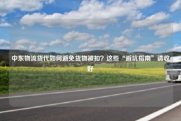 中东物流货代如何避免货物被扣?这些“避坑指南”请收好