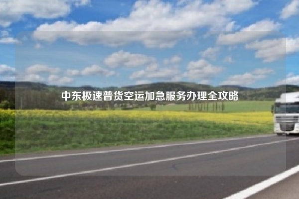 中东极速普货空运加急服务办理全攻略